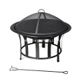 30'' Black Steel Wood-Burning Fire Pit